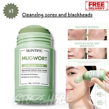 SKINTIFIC Mugwort Acne Clay Mask Stick 40g Reduces Redness Inflammation Pores