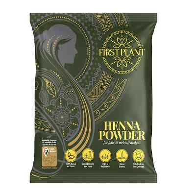 FIRST PLANT - Premium Rajasthani HENNA POWDER, 100% ORGANIC Henna with GI Tag