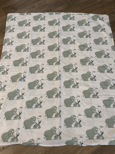 ikea Crib Duvet Cover 1999 Bunnies Green White - Picture 2 of 7