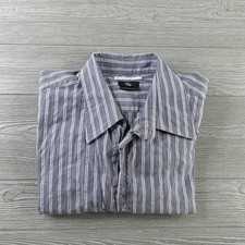 Versace Collection City Button Down Shirt Long Sleeve Men's Size 45 FLAW 