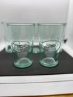 5 Vintage Global Amici Italy MILK COW Embossed Motif 5” Green Tumbler Glasses