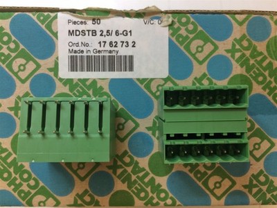 1762732 PHOENIX MDSTB-2,5/6-G1 TERM BLOCK HDR 12POS 90DEG 5MM ROHS 2 PIECES