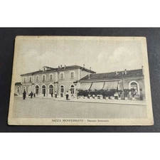 Cartolina Nizza Monferrato - Stazione ferroviaria