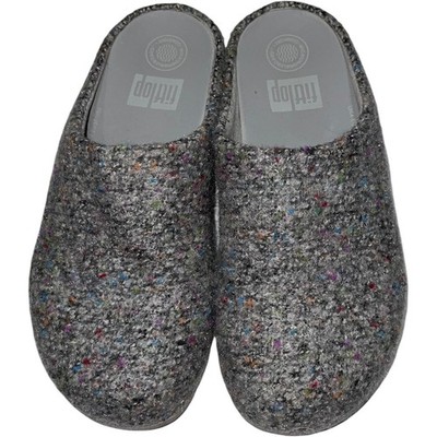 FItFlop SHUV Cushy Felt Clog Slippers Tiptoe Grey Size: US