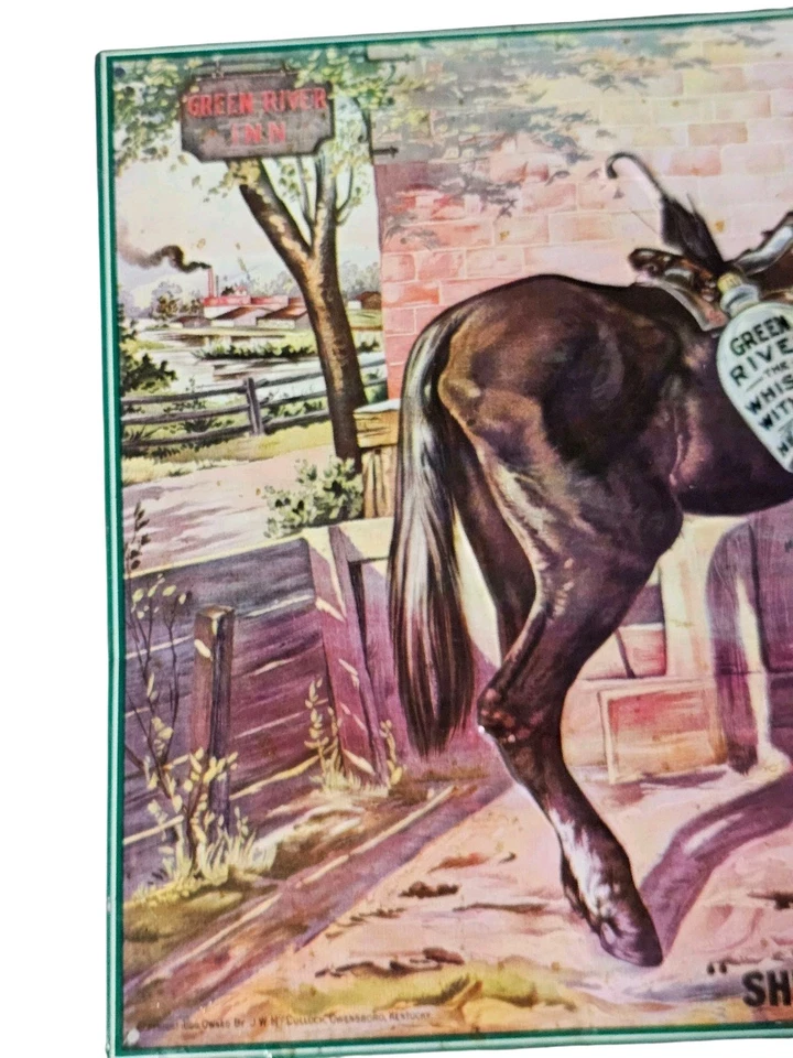 Green River Whiskey Advertising Tin Sign "SHE WAS BRED IN OLD KENTUCKY," - Image 3 of 4