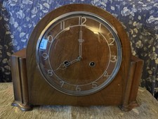 Smiths Enfield Mechanical 8 day single strike Mantel Clock 31cm W66 With Key