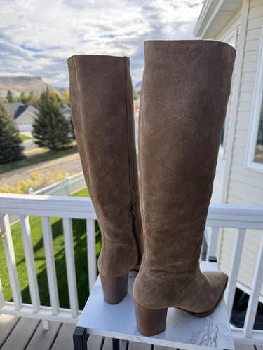 BOTAS DE MONTAR HOUSE OF HARLOW ALTAS PARA MUJER DE GAMUZA TOSTADA, CREMALLERA, TALLA 7,5 M, USADAS UNA VEZ A+++ - Imagen 10 de 24