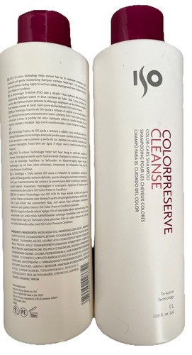 2 Pack ISO Color Preserve Cleanse Color Care Shampoo 33.8 oz Each - Picture 2 of 2
