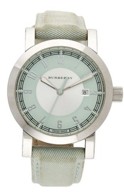 Burberry Endurance Watch Tiffany Color Rare BU7109 Swiss Made Burberry Stainless Steel Fabric 44mm Endurance Chronograph  main image 4