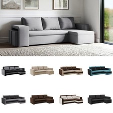 FORNIRO24 Kris - Sofa mit Schlaffunktion und Bettkasten - Ecksofa L-Form - Couch