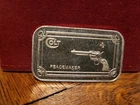 1 OZ COLT PEACEMAKER REVOLVER SILVER ART BAR .999 FINE SILVER