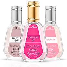 London Girl, Glowing Night & Pretty Pink EDP Sprays 50ML By Al Rehab (Bundle)