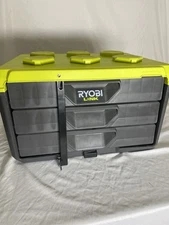 Ryobi LINK 3-Drawer Tool Box Stackable Impact Resistant Storage Organizer - NEW