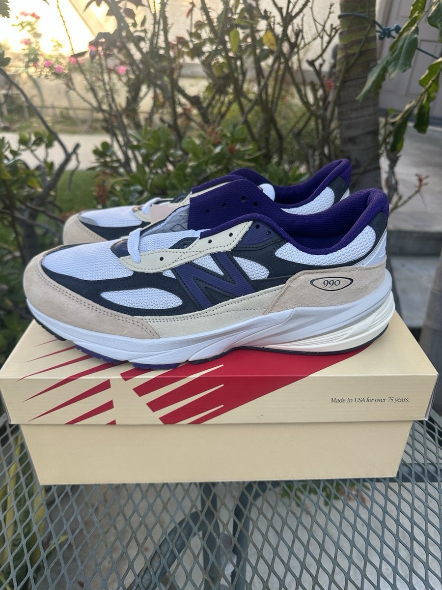 New Balance 990v6 Made in USA White Black Plum Men's Sneakers