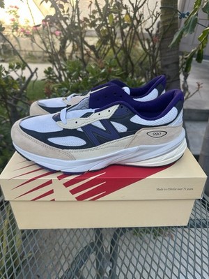 New Balance 990v6 Made in USA White Black Plum Men's Sneakers