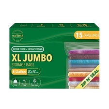 5 Gallon Large Plastic Storage Bags – 18" x 24" (15 Count) – Reusuab