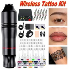 Wireless Tattoo Kit Complete for Beginners Pen Machine with Power Supply Needles