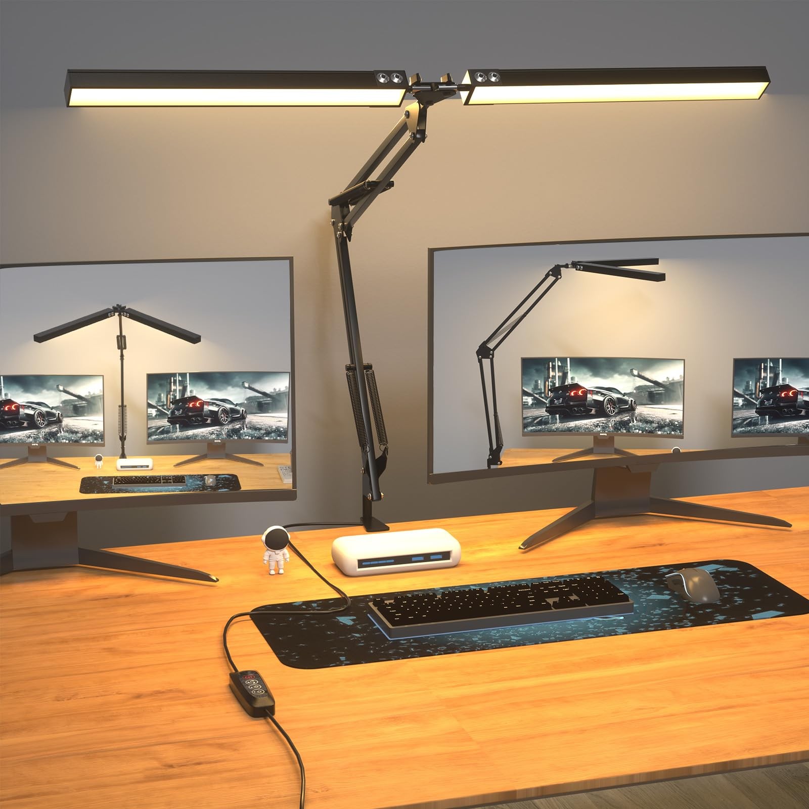 Lampada LED Design Doppia Testa 72,5cm - Illuminazione Premium con Clip