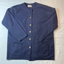 Vintage Susan Bristol Sz XL Navy Blue 100% Cotton Twill Chore Jacket Blazer