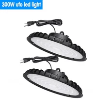 2 Pack 300W UFO Led High Bay Light Shop Industrial Commercial Factory Warehouse