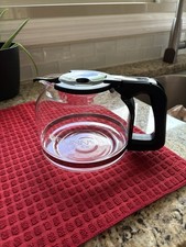 Bunn 10 Cup Replacement Glass Carafe Black No Drip Lid Handle PREOWNED