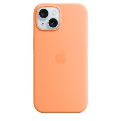 Original / Offizielle Apple iPhone 15 Silikon Hülle / Cover - Orange Sorbet - Neu