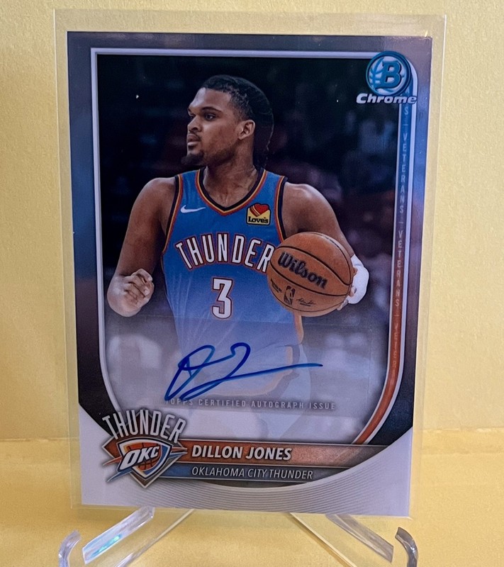 DILLON JONES 2025-26 BOWMAN CHROME AUTO #BCA-DJ THUNDER, KNICKS