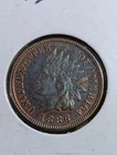 1886 Indian Head Cent Penny, Type 1, VF+ Better Date Toning Item F26J30