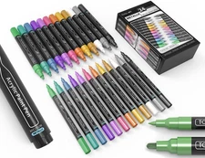 Acrylic Paint Markers Pens Special Colors Set Extra Fine And Medium Tip Combo