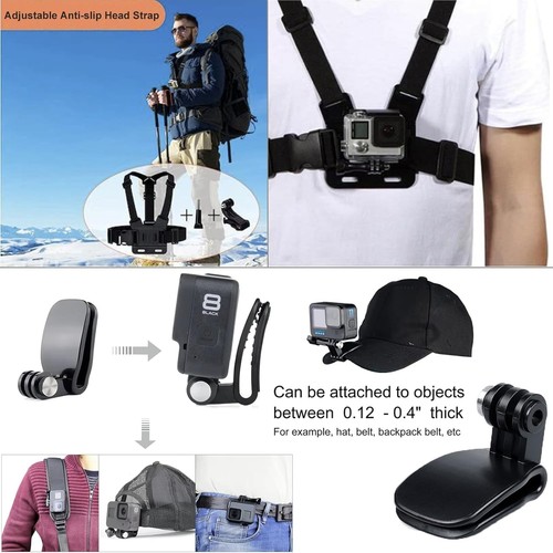 Zubehörset für Gopro Hero 13 12 11 10 9, Wasserdichte Hülle GD009 - Bild 4 von 7