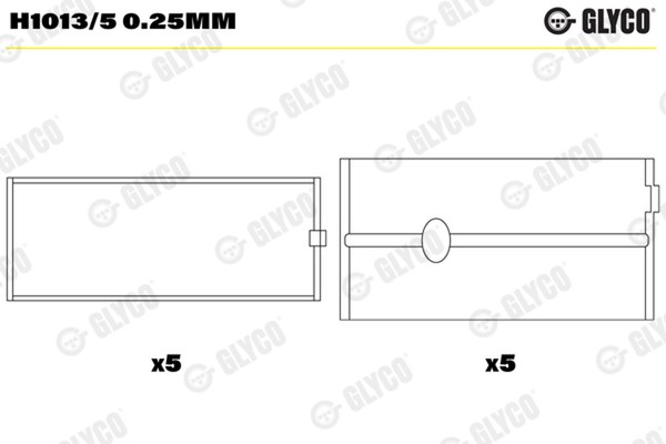 Glyco Kurbelwellenlager H1013/5 0.25Mm FüR Renault Movano Opel Nissan Bus X70 2-image