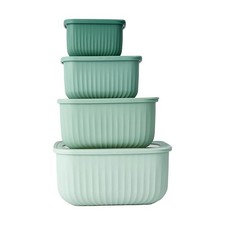 4 Piece Rectangular Nested Food Storage Set Dishwasher Microwave Freezer Safe AU