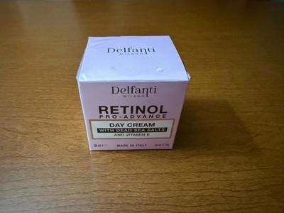 Delfanti Milano Retinol Pro Advance Day Cream Dead Sea Salts Vitamin E 1.7oz NEW