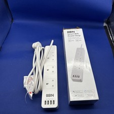 HBN Smart Wi-Fi Power Strip 3 AC Outlets, 4 USB Ports, 1.8m Extension UK plug 