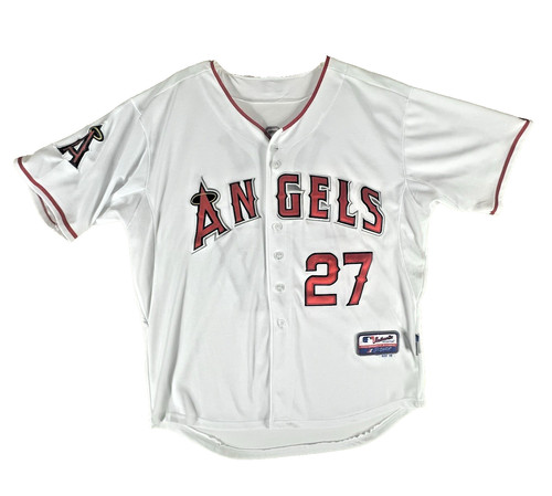 Los Angeles Angels MLB Mike Trout #27 Majestic Cool Base Jersey Size 48 White