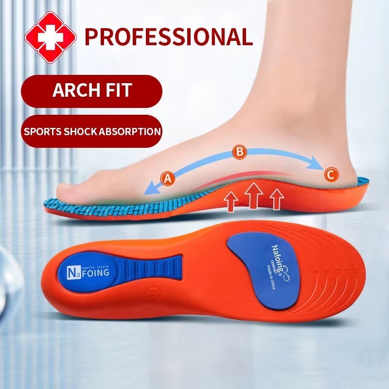 Plantillas Ortopédicas Deportivas para Pies Hombres Mujeres EVA Transpirable Absorción de Choques Zapato