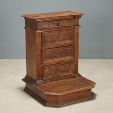 Inginocchiatoio Barocco Antico Noce 3 Cassetti Italia XVIII Secolo Originale