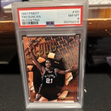 1997 FinestTim Duncan W/Coating PSA 8