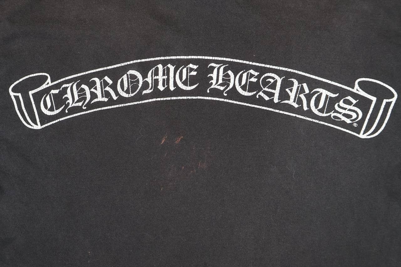 Vintage Chrome Hearts Scroll Logo Pocket T-Shirt Black USA Size L Ultra Rare thumbnail 5