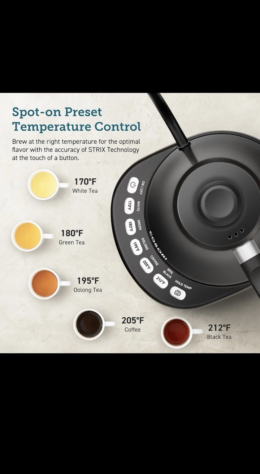 V60 "Buono" Gooseneck Drip Kettle 1200ml  Matte Black Pour Over Coffee New Trend