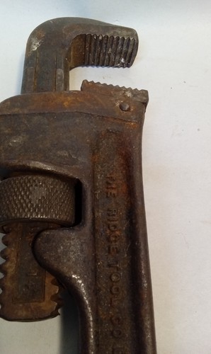 Vintage Rigid 14" Pipe Wrench USA The Rigid Tood Co. Elyria Ohio - Picture 6 of 8
