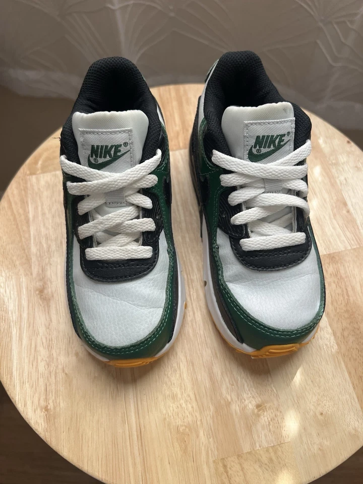 Nike Air Max 90 Zapatos Niños Talla 10C Verde Blanco Tenis de Baloncesto CD6868-020 Foto 2 de 4