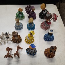Vintage Safety Pin Beaded Doll Figures - 4 Inches Tall. Many to choose from.
