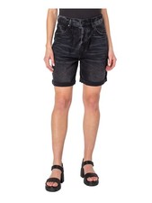 EARNEST SEWN NEW YORK Womens Black Cuffed Hem High Waist Shorts 31