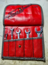 Snap-On C-52D 5 Piece SET With Double Open End SAE Wrenchs With Pouch VINTAGE