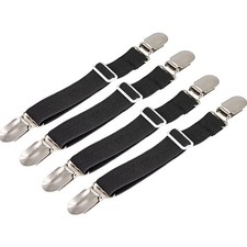 4Pcs Adjustable Bed Sheet Fasteners Suspenders, Elastic Sheet Band Straps