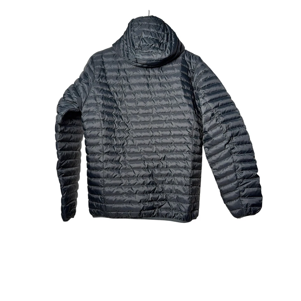 Eddie Bauer EB650 Goose Down Jacket Quilted Puffer Hood Zip Small Mens Blue - Image 2 of 4