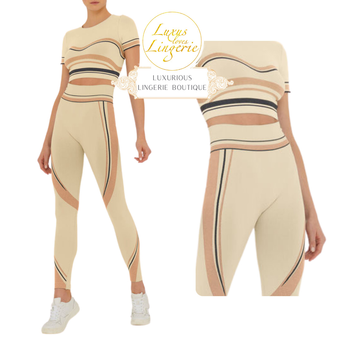 Shaping Stripes Leggings By Wolford S Moon Shell Copper Black Trousers Glitter