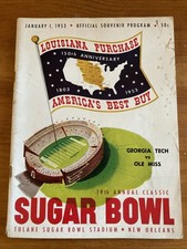 1953 SUGAR BOWL GEORGIA TECH v OLE MISS FOOTBALL PROGRAM/LEON HARDEMAN/EAGLE DAY