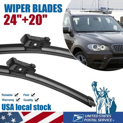 Set of 2 Left+Right Windshield Wiper Blades For BMW X5 X6 2011-2014 High-quality